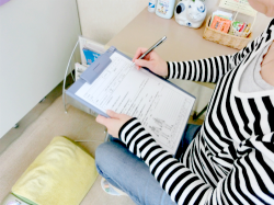 受付シートの記入